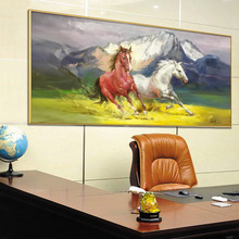 骏马奔腾简约现代办公室装饰画马挂画客厅沙发背景墙壁画手绘油画