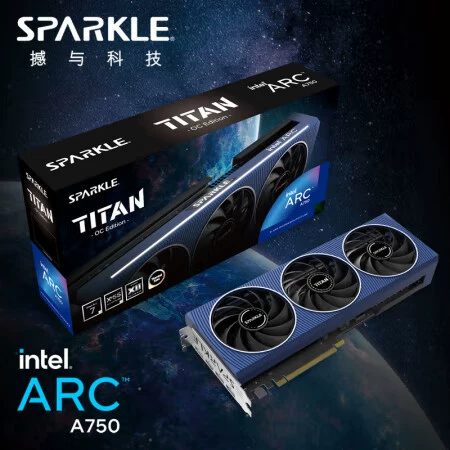 Видеокарта (Sparkle) Intel Arc A750 Titan OC, двухслотовая, три вентилятора, с разгоном