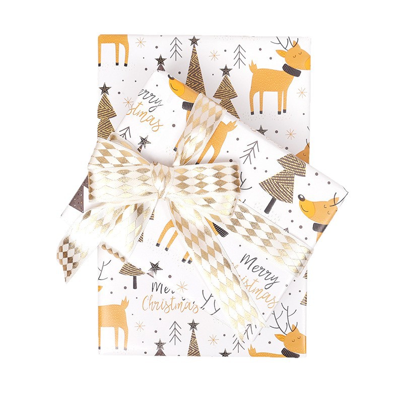 Suministro exclusivo transfronterizo de papel de regalo navideño de gran tamaño, popular y divertido, papel estucado para envolver regalos, papel de regalo con dibujos animados.