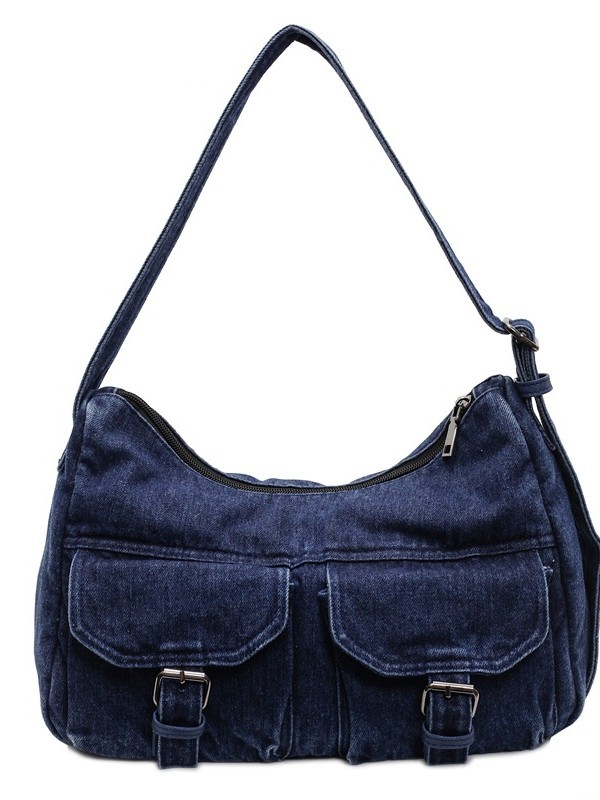 Bolso de mezclilla retro de gran capacidad para mujer 2025 nueva moda simple bolso de mensajero de un solo hombro bolso de viaje casual image 6