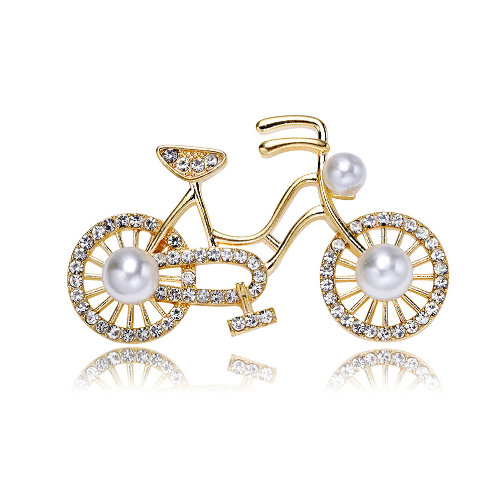High-end brooch buckle vintage bicycle brooch diamond pin European and American wholesale new anti-exposure dual-use wholesale