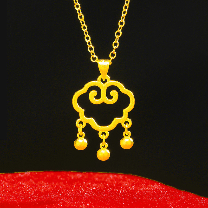 Vietnam arena oro Abacus larga vida bloqueo clavícula colgante vintage hueco campana bloqueo bebé 100 años de edad colgante de joyería al por mayor