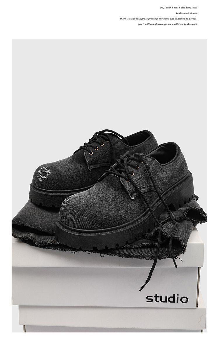 Chaussures de travail tendance et polyvalentes, collection printemps-automne 2025 de ShoeVault : Derby à semelle épaisse antidérapante et résistante à l'usure._voghion.com