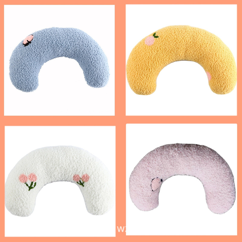 Almohada para mascotas gato y perro almohada juego para mascotas aliviar la protección del cuello resistente a los mordiscos en forma de U almohada de peluche suave juguete