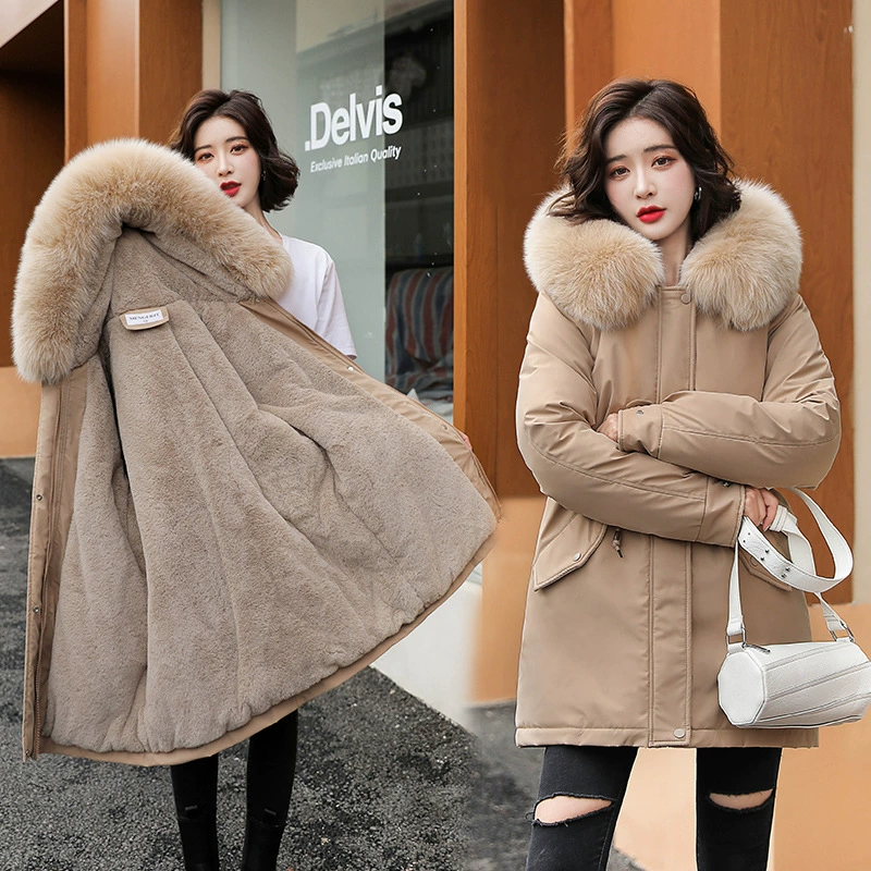Down jacket, mid‑length Korean style, 2021, warm down filling