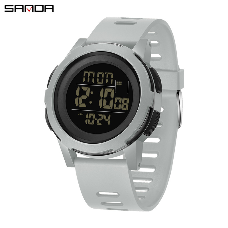 Sanda2188 reloj electrónico de pantalla única tendencia de moda coreana luz nocturna despertador impermeable reloj electrónico 2188