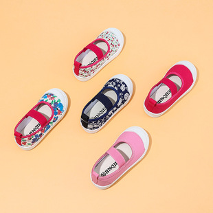 Children's Canvas Shoes Girls' Kindergarten Indoor Shoes Spring Summer Autumn Women's Casual Shoes Breathable Non-slip Slip-on Shoes