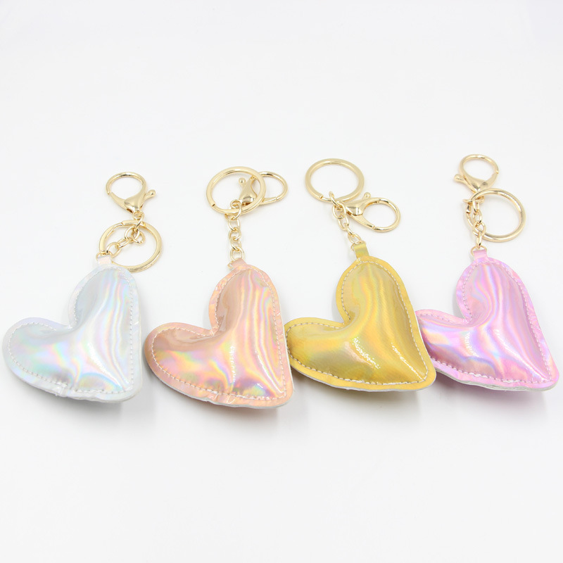 Women's Gender Cute Style Cute Heart Shape Pu Leather Alloy Women's Bag Pendant Keychain