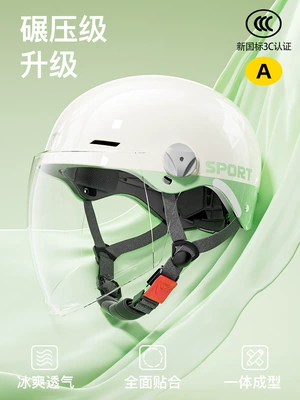 Class a Safety Helmet, Motosiklet kaskı (dəbilqə) - airhalo-wind-ring-10-grass-green-transparent-long-mirror-one-size-fits-all