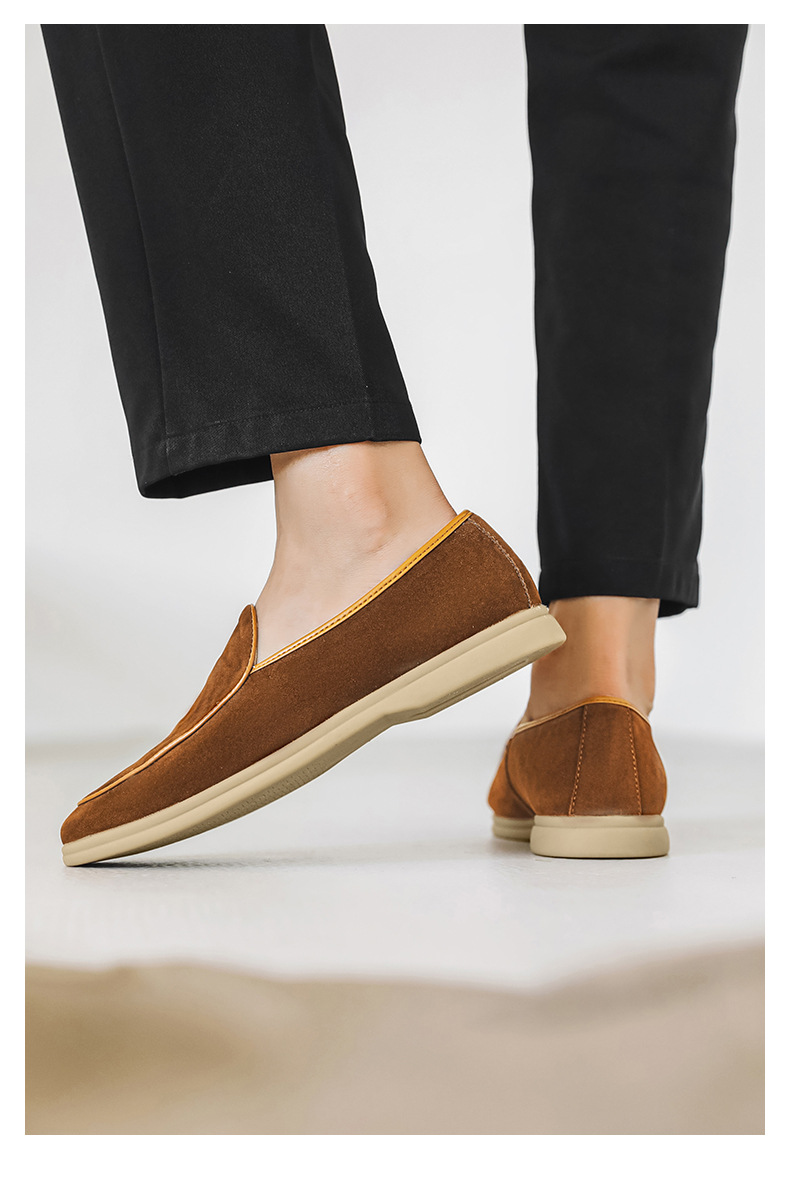 Men's Shoes Formal Shoes Spring New Loafers One Foot Stirrup Soybean Shoes_vogvips.com