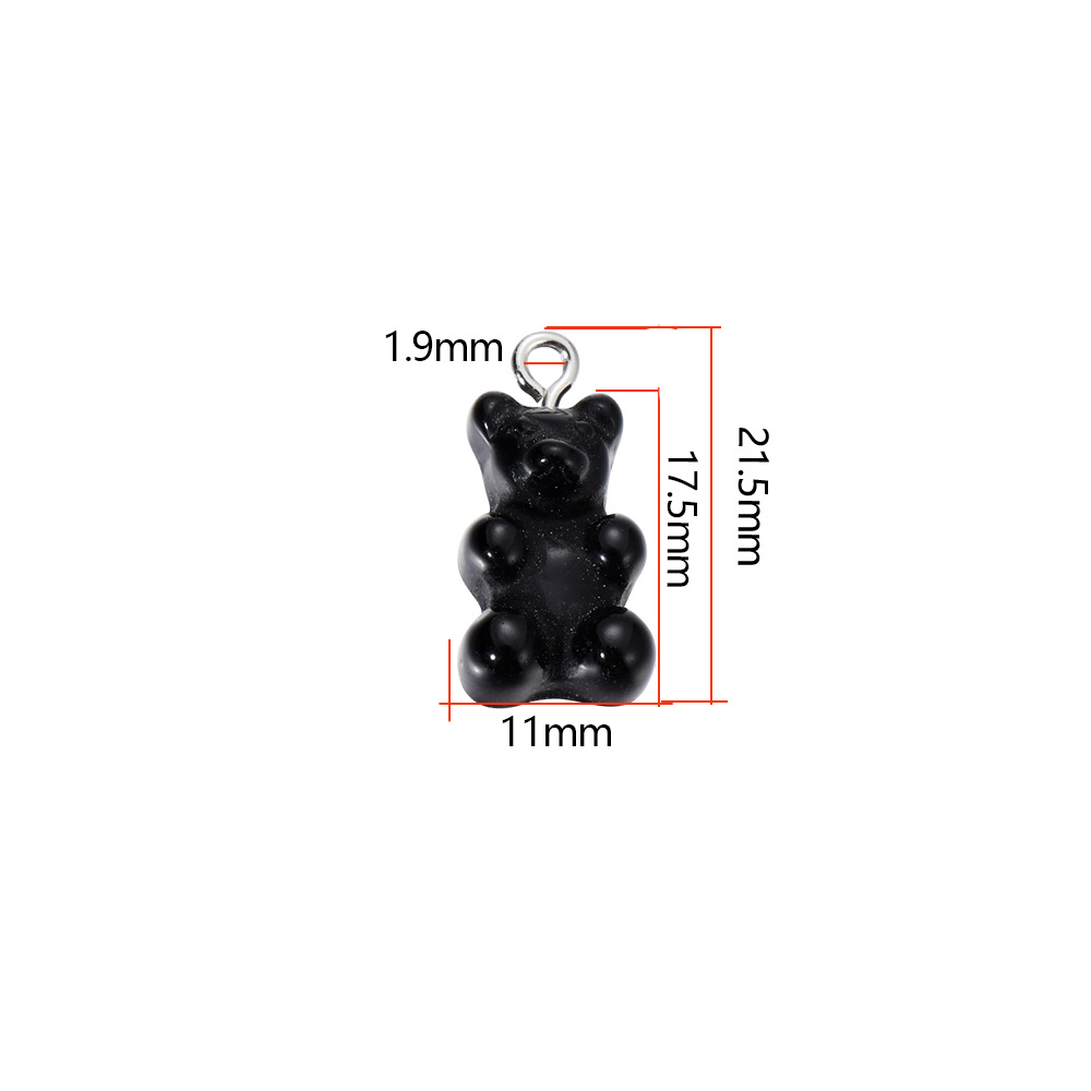 14g Weight 10 Pieces Resin Cartoon Bear Eye Pendant DIY Jewelry Accessories Charms Drop Earrings