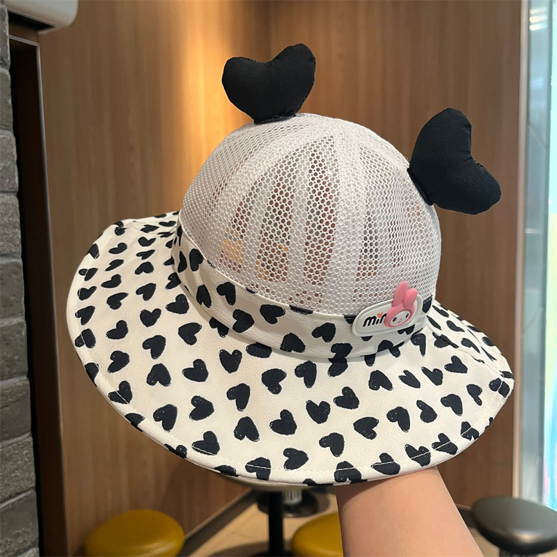 Sombrero para niños verano estilo fino malla transpirable sombrero grande parasol protector solar sombrero de pescador hombres y mujeres sombrero de lavabo de sol para bebés