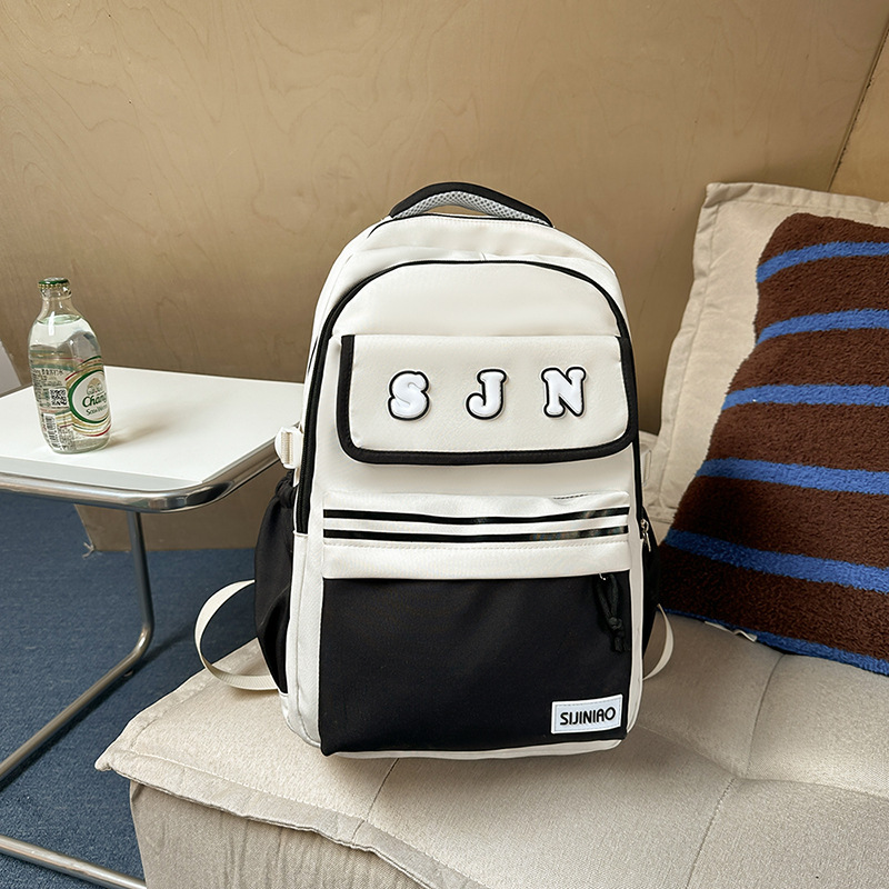 Nueva mochila escolar de gran capacidad, mochila de moda para estudiantes de secundaria coreana, mochila de pareja de estudiantes universitarios de estilo universitario de todo fósforo