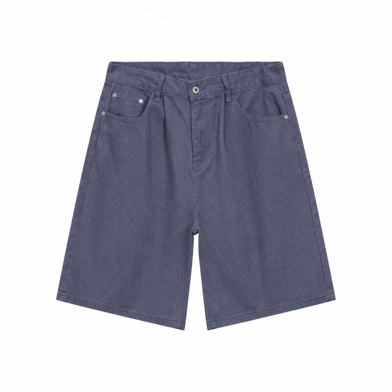 Quần short nam dáng rộng ống đứng, quần lửng phong cách Hàn Quốc, mặc hằng ngày — Màu be, Màu kaki, Màu nâu cà phê, Xanh Pháp Công