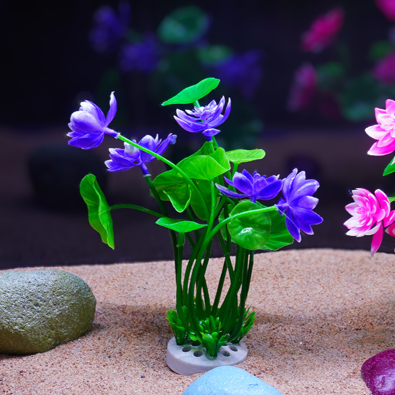 Nenúfar falso loto pecera decoración decoración al por mayor simulación pequeño loto acuario paisajismo planta plástico