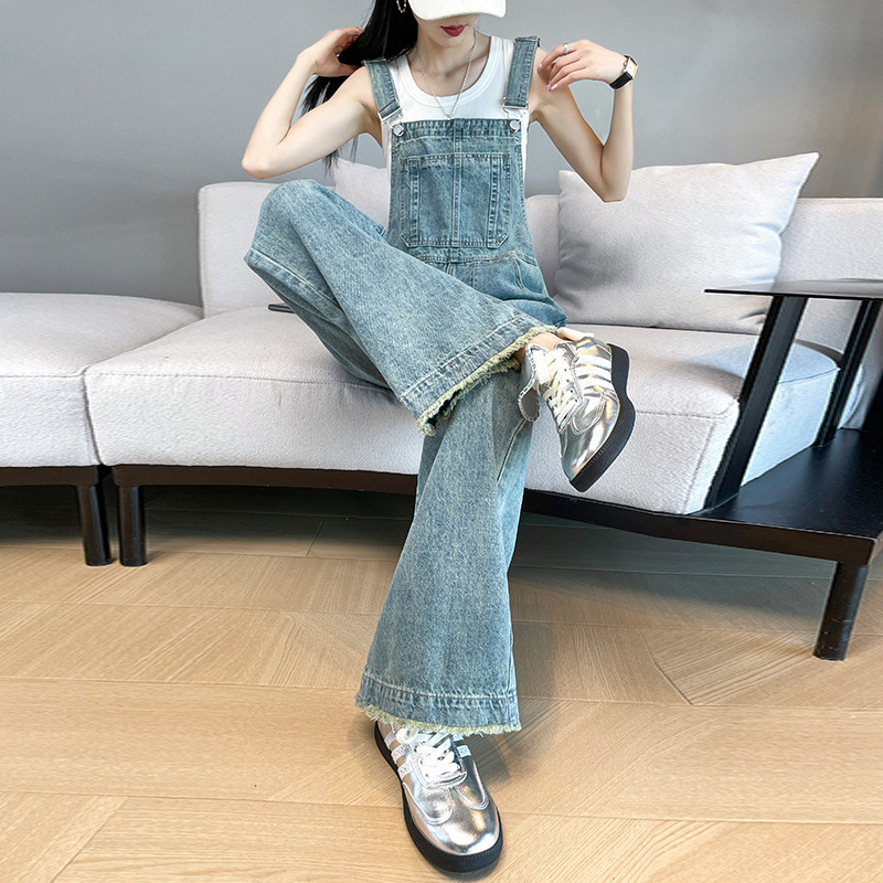 Denim demi-season overall