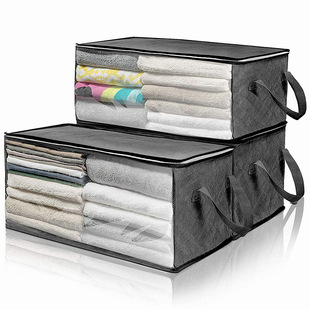 Amazon non-woven storage bag quilt foldable storage bag wardrobe clothes finishing bag dustproof large capacity