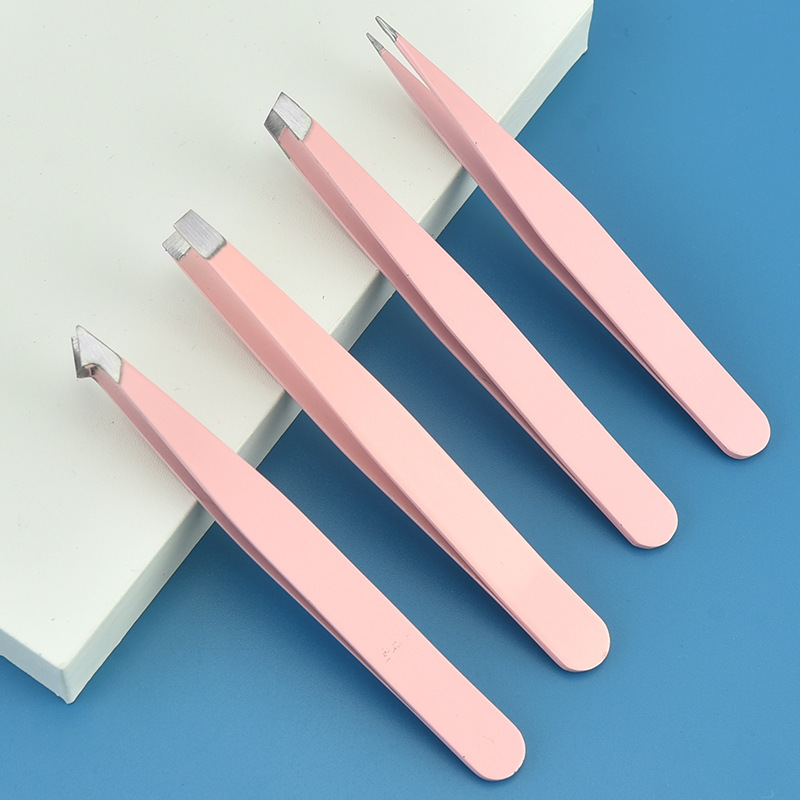 Stainless Steel Tweezers Eyebrow Clip Eyebrow Trimmer 4-Piece Set Beauty Makeup Beard Clip Eyelash Curler Eyebrow Trimmer Portable Stainless Steel Tweezers Eyebrow Clip Eyebrow Trimmer 4-Piece Set Beauty Makeup Beard Clip Eyelash Curler Eyebrow Trimmer Portable