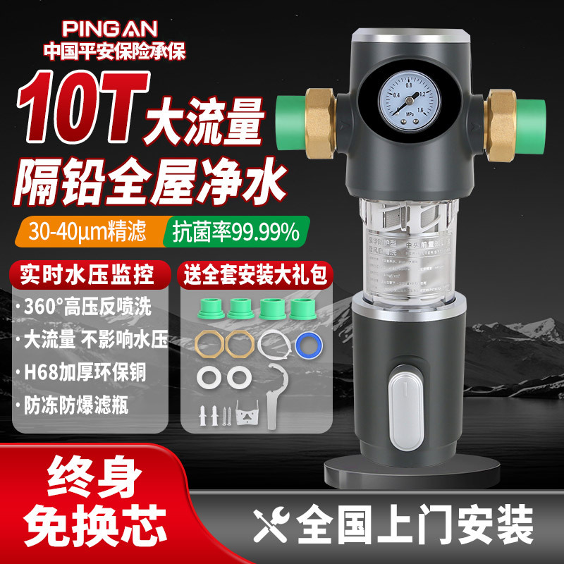 德国正品全屋前置过滤器定万向自来水塔管道家用中央净水器反冲洗