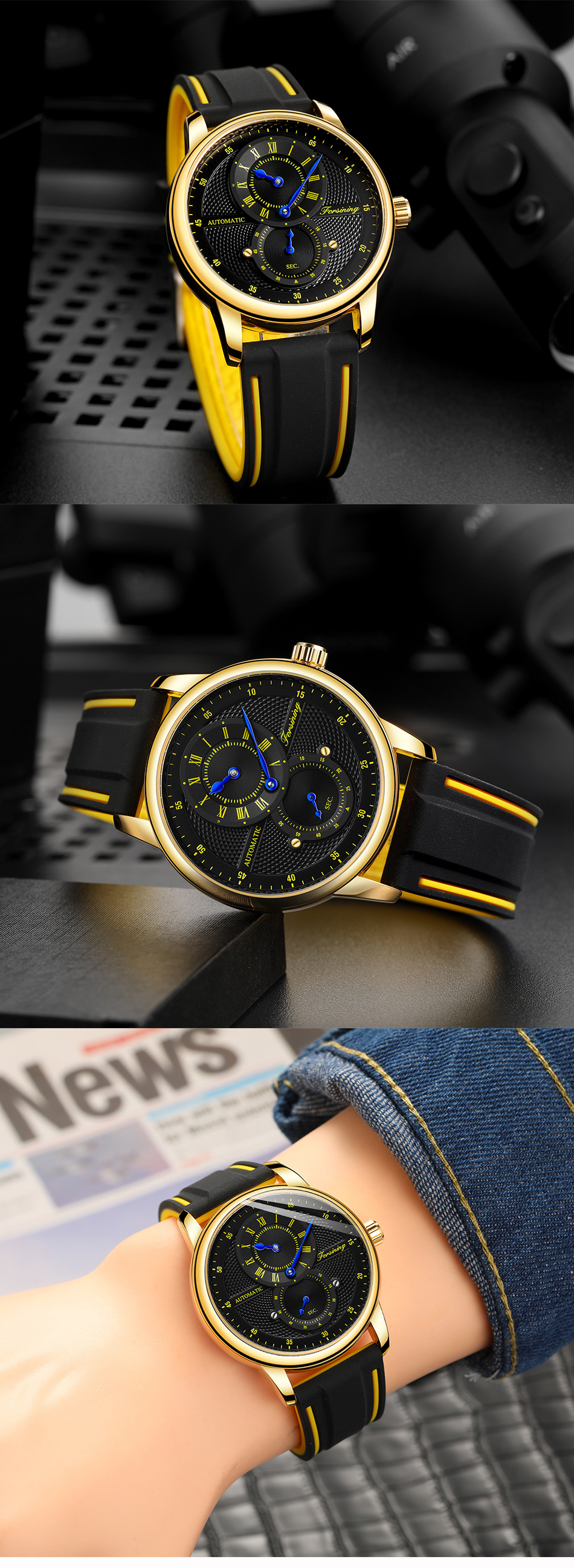 Automatic Mechanical Watch For Men And Women Round Design_voghion.com
