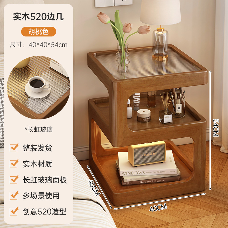Sofá de lado gabinete simple meseta de té creativa con lámpara sala de estar estante doméstico mesa pequeña