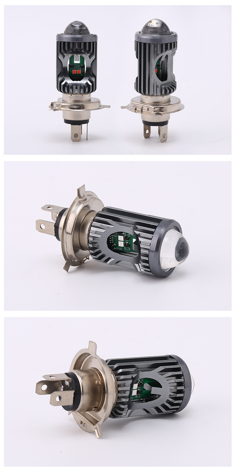 Cross-Border Dropshipping Motorcycle Electric Vehicle Front Headlight Led Yellow and White Dual Light Lens Colorful Light 3570 Lamp Beads