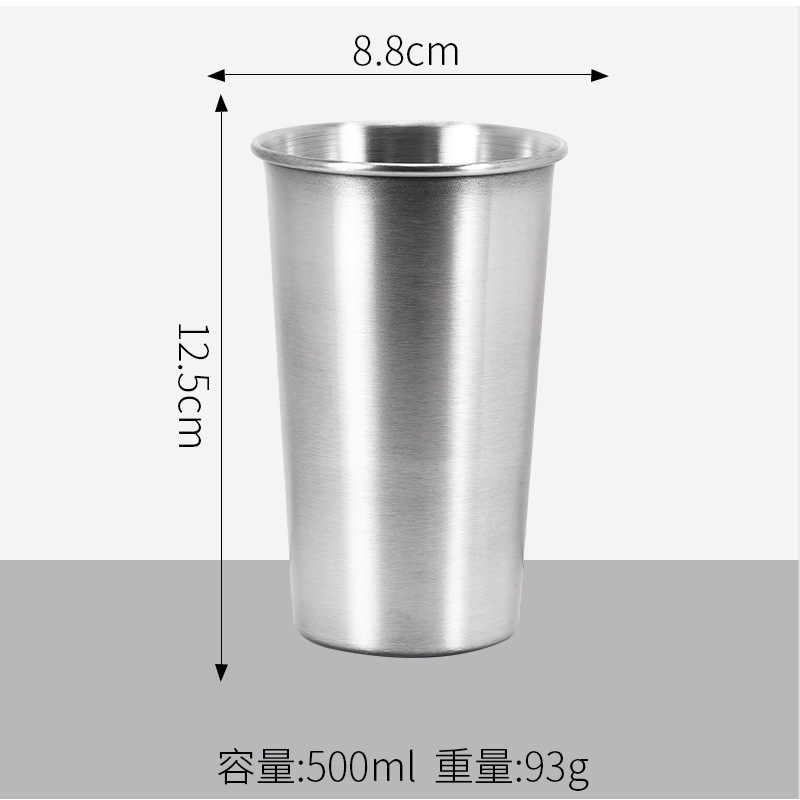 500ml 단층 컵 (실버)