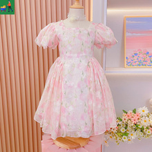 女童裙子2024夏装新款韩版儿童洋气小清新薄款公主裙中大童连衣裙