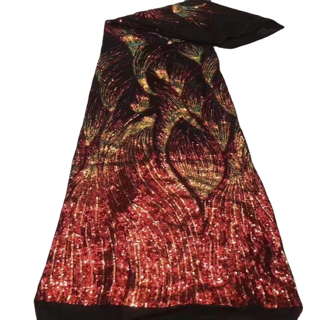 Tela de encaje nupcial bordado vestido de novia de comercio exterior europeo y americano tela de lentejuelas JX2030