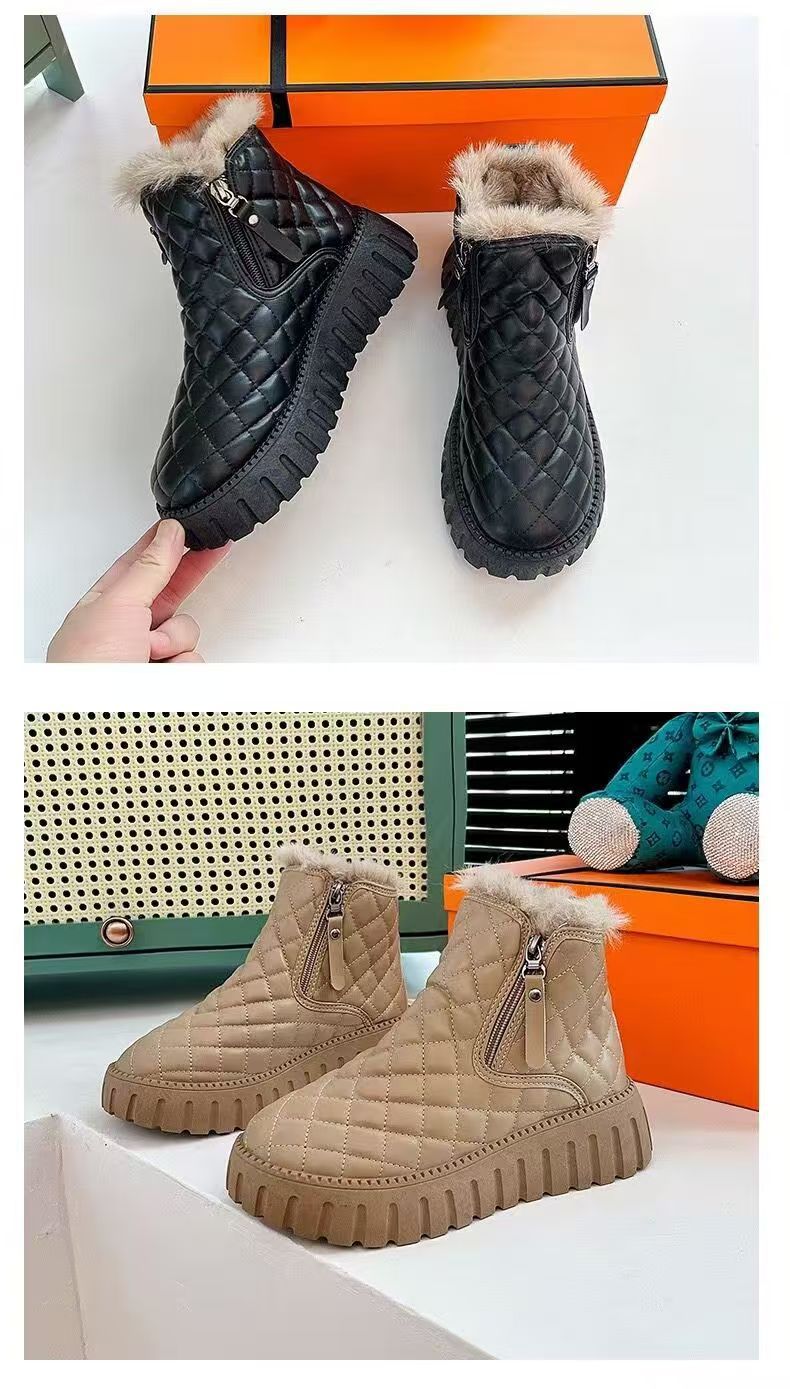 Neklizajuće čizme za snijeg, ženske nove zimske baršunaste zadebljane čizme za snijeg, ženska gornja odjeća, podižuće tople pamučne čizme_voghion.com