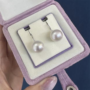 Freshwater Edison Earrings 12-13mm Perfect Round Almost Flawless S925 Silver High Heels Ear Hooks Everyday Versatile Women