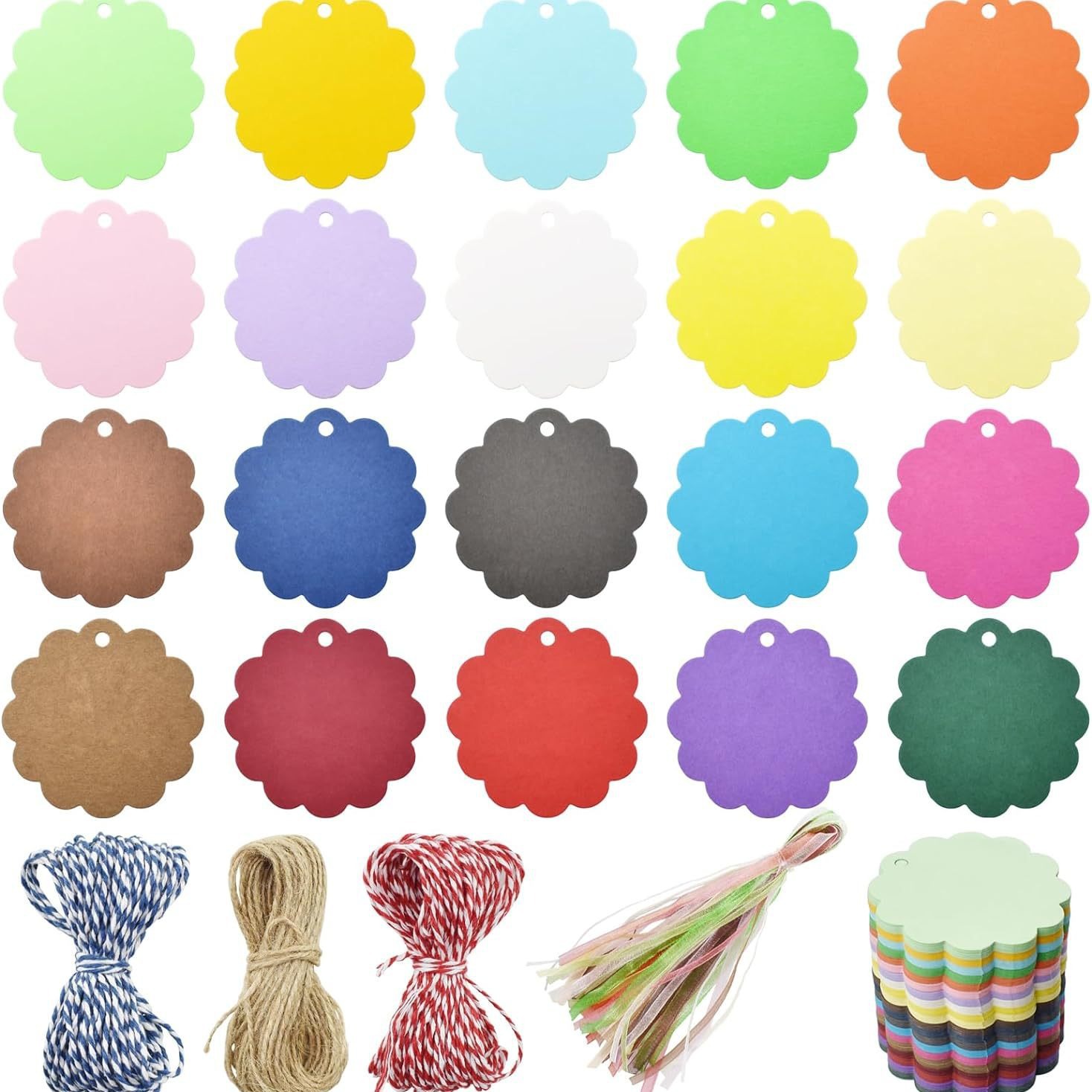 礼品挂牌卡带透明硬纱丝带绳 礼物包装标签适用于聚会、节日派对