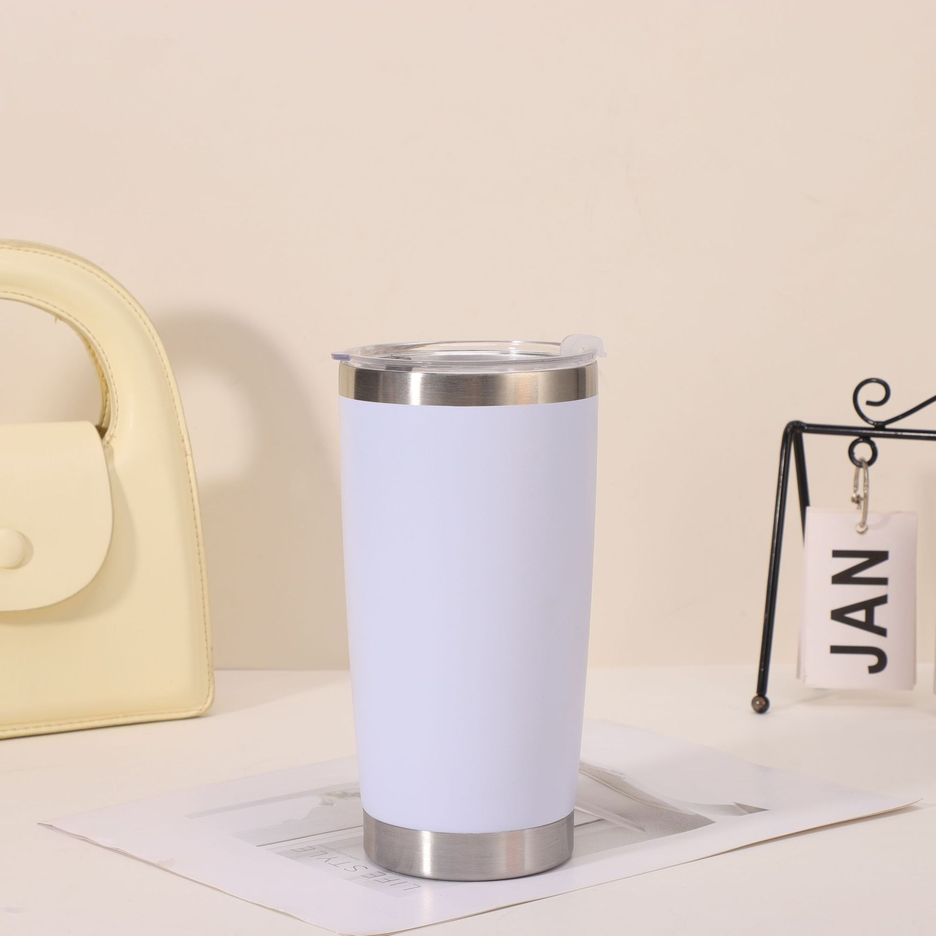 Transfronterizo Amazon de acero inoxidable 20oz taza de automóvil de doble capa de alta capacidad de acero inoxidable pulverizado hielo taza puede imprimir logotipo