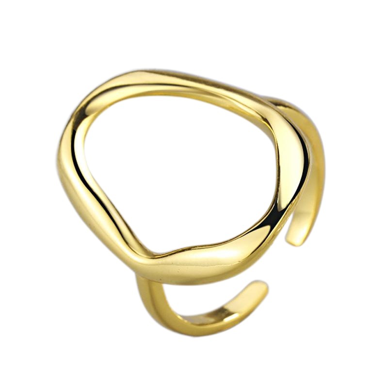 Irregular simple cobre plateado anillo femenino personalidad de la moda ins moda frío estilo nicho diseño anillo de cola anillo de índice