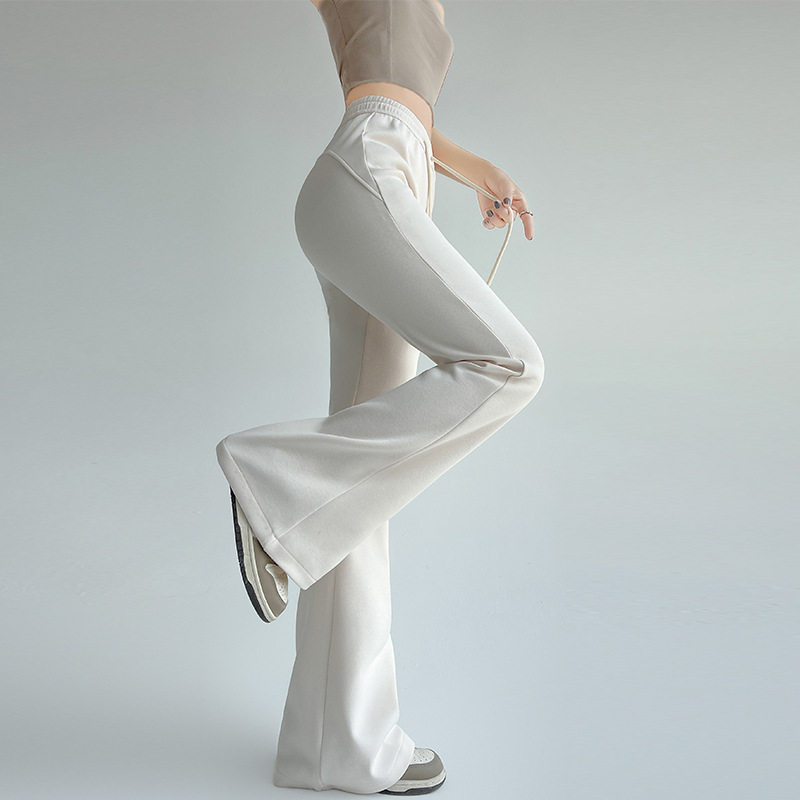 Women's Cotton Sweatpants 2026 Spring New High-Waisted Drapey Casual Flared Pants Versatile Casual Wear Women's Cotton Sweatpants 2026 Spring New High-Waisted Drapey Casual Flared Pants Versatile Casual Wear