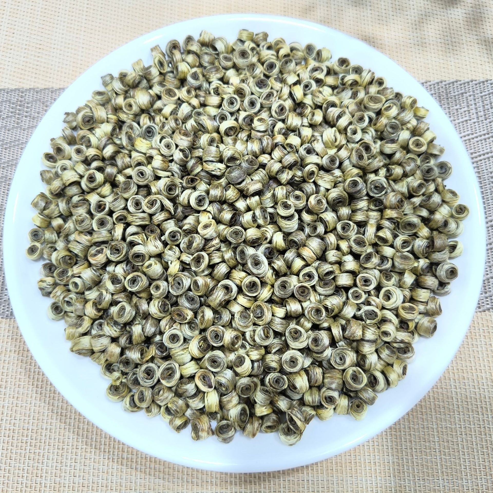 广西横县花茶女儿环中环浓香型圆球绿茶散装批发手工圆珠冰糖甜