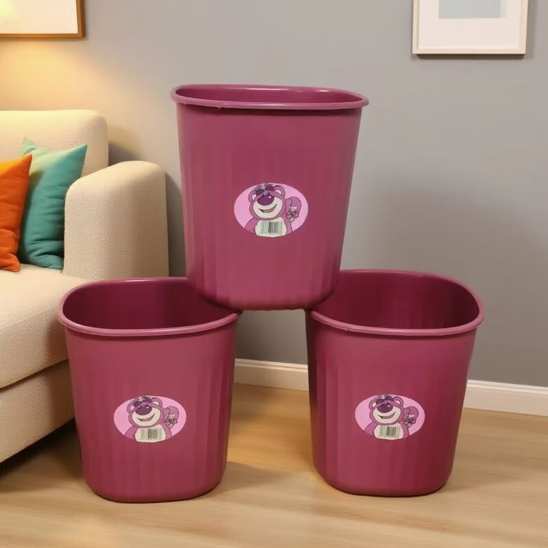 Strawberry Bear Single-Ear Trash Can Light Luxury High-Looking Fashion Cartoon Storage Basket Large Capacity Creative Trash Can Home Strawberry Bear Single-Ear Trash Can Light Luxury High-Looking Fashion Cartoon Storage Basket Large Capacity Creative Trash Can Home