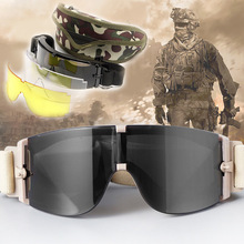 批发X800沙漠战术眼镜彩弹射击护目镜真人CS防风沙墨镜迷彩包套装