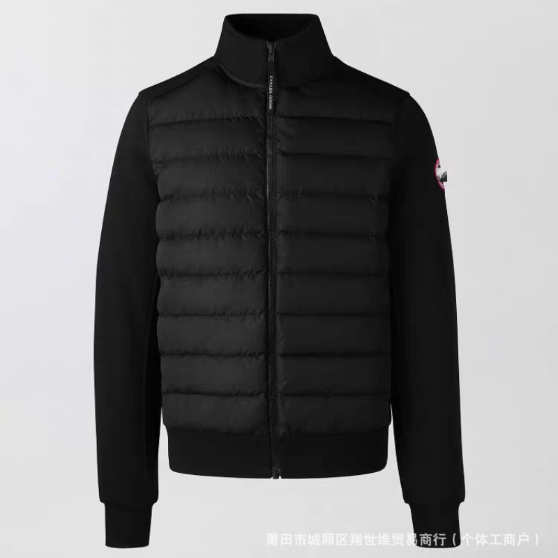 Men's Goose down Knit Jacket with Full Zipper, Lightweight down Knit Jacket, Canadian Style Thin Coat 6830m
