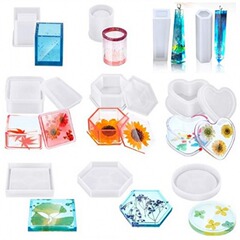 7点セット立体球形円筒シリコン鏡面金型水晶柱ペンダント樹脂diy滴ゴムアクセサリーセット