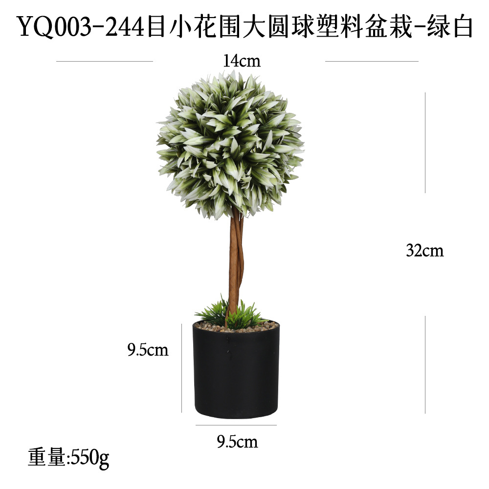 Más de 100 tipos de adornos de plantas con forma de bola redonda grande y combinaciones de plantas en maceta, populares en el comercio electrónico transfronterizo, adornos de plantas verdes para decoración del hogar, bonsáis artificiales.