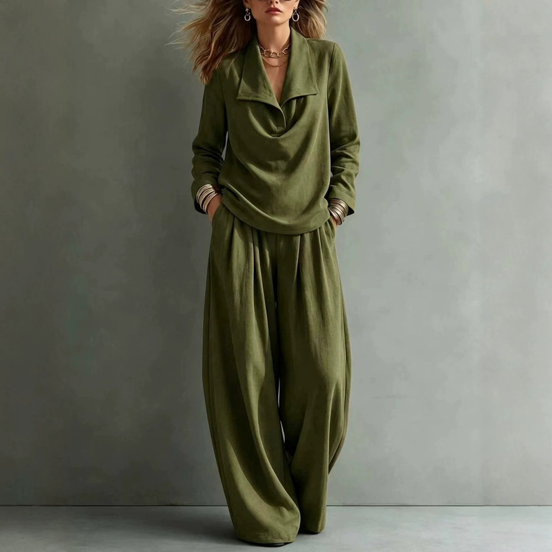 2026 European and American cross-border women's autumn and winter new Amazon independent station collared sweatshirt with pockets and long pants casual set 2026 European and American cross-border women's autumn and winter new Amazon independent station collared sweatshirt with pockets and long pants casual set