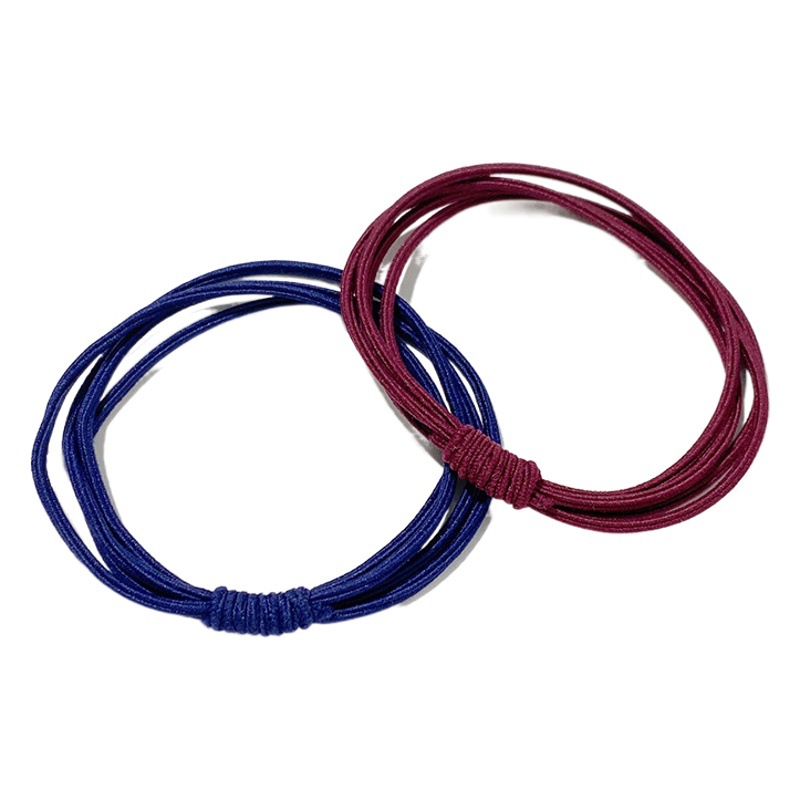 4-en-1 cuerda de pelo estilo coreano simple alta elástica básica cuerda de pelo banda de pelo femenino lazo de goma accesorios para el cabello al por mayor