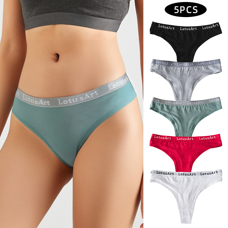 European and American Women's Export Underwear Sexy Cotton Sports Fitness Briefs Thong Panties Manufacturer Wholesale