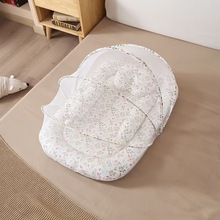 便携式婴儿床中床可拆卸带蚊帐旅行可折叠婴儿床厂家供应大号小花