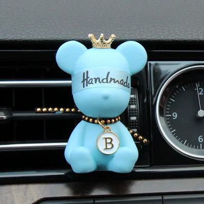 ornaments air conditioning outlet expansion: Car Perfume Aromatherapy - blue-blindfolded-bear