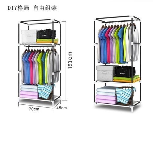 Carefully selected simple wardrobe home bedroom storage wardrobe hanging wardrobe reinforced combination modern simple cloth wardrobe