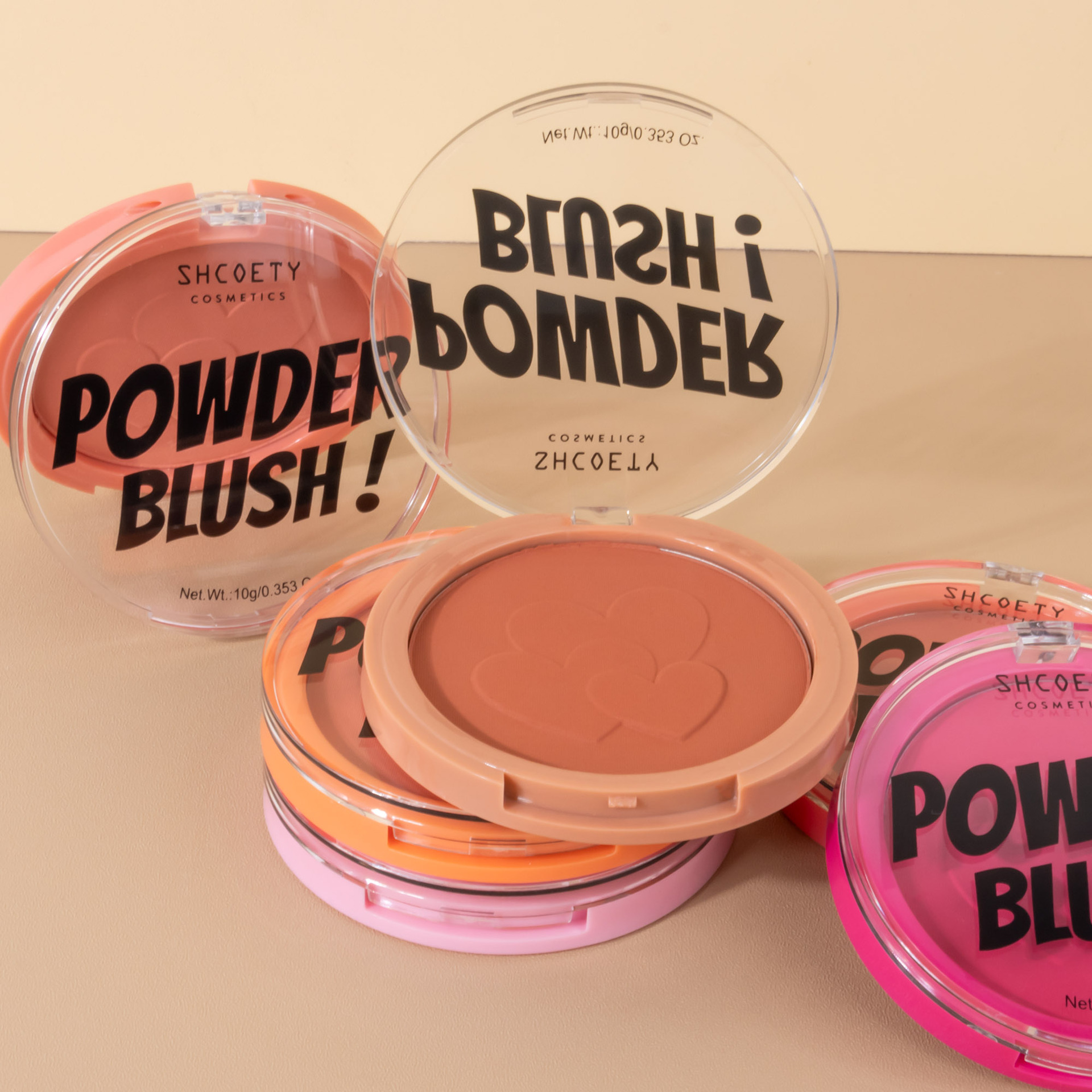 SHCOETY Cross-border Blush Powder Compact is natural and does not smudge, long-lasting complexion, matte and brightens blush palette, 6-color makeup undefined