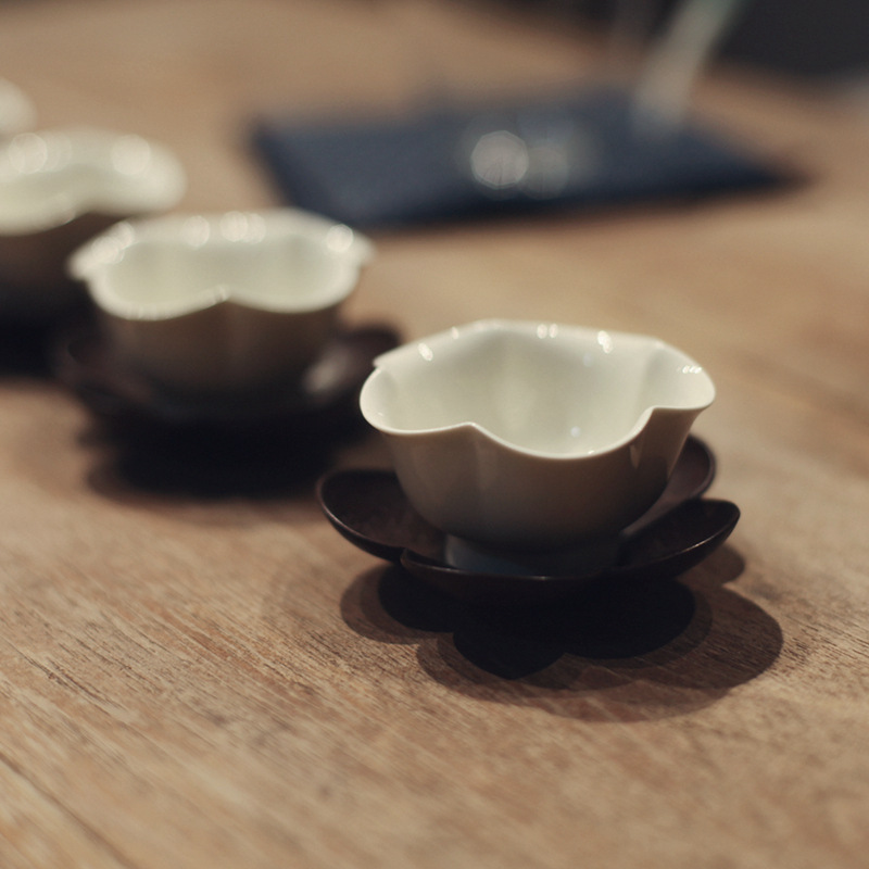 Song Qing Academy Grey Glaze plum blossom tea cup Cup Cup Cup Kung fu tea ceramic tea Jingdezhen tea