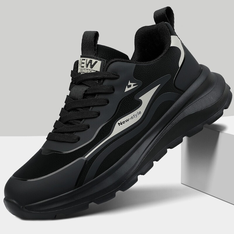 Men's Shoes, New Sports Shoes, Leather-Covered Men's Trendy Sports Shoes, Men's Fashionable Soft-Soled Versatile Casual Shoes, Lightweight Shoes